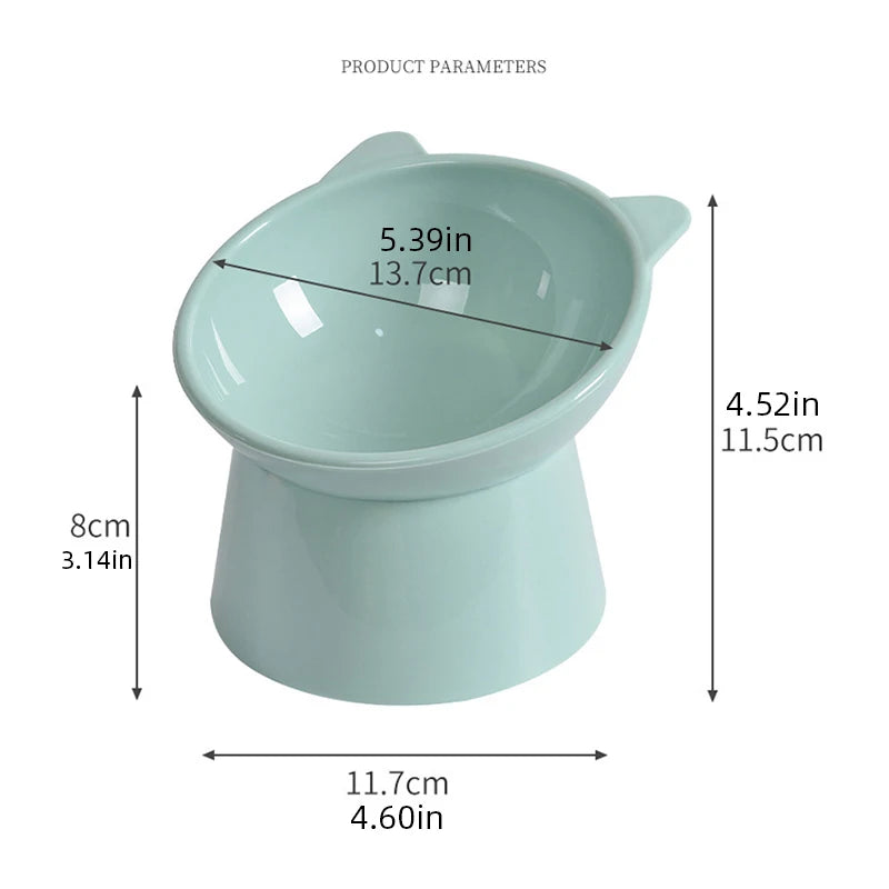 Pet Food Bowl Tilt High Bottom Neck Protector Anti choking Cat Water Bowl