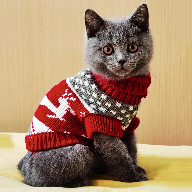 Cute Sweater Costume Winter Warm Pet Clothes for Cats