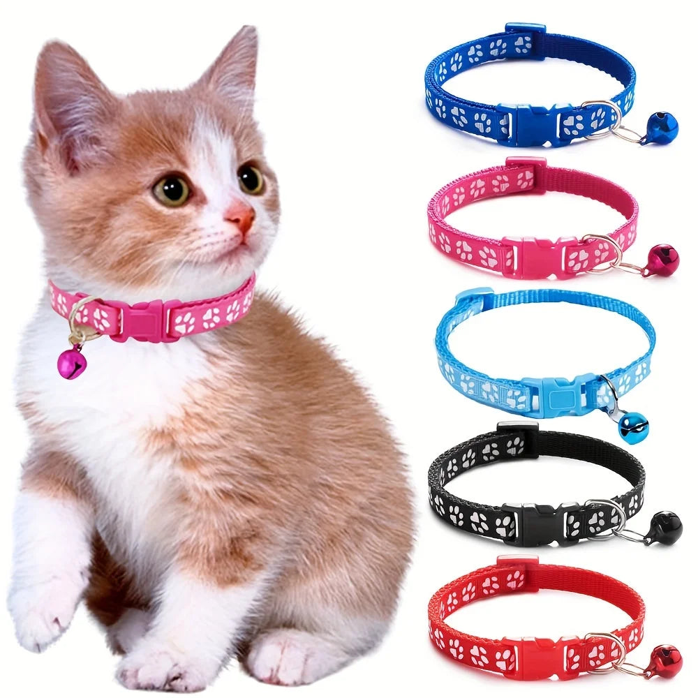 Adjustable Colorful Pattern Cute Bell Collars For Cats