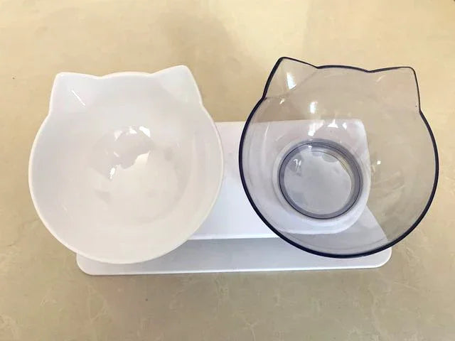 Non-Slip Double Cat Bowl With Stand For Cats