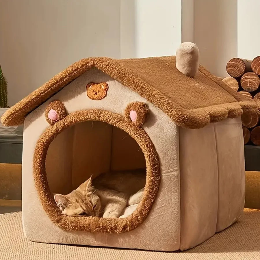 Foldable, Removable, Washable Cave Sofa Pet Bed House for cats