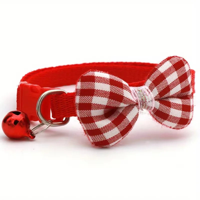 Adjustable Plaid Cat Collar Tie Knot - Perfect for Festive Dressing and Everyday Wear