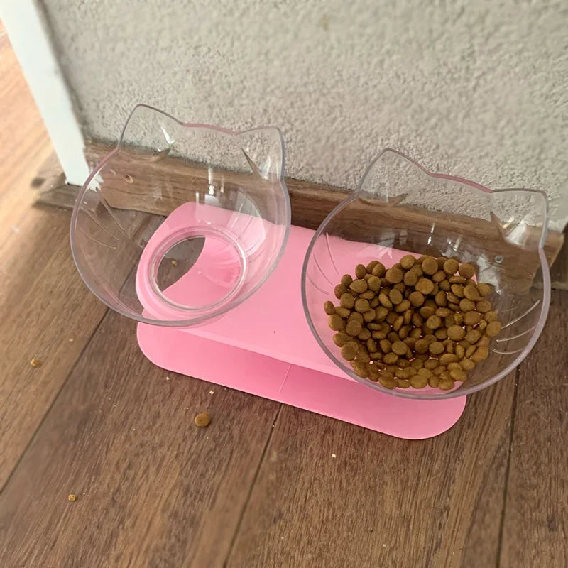 Non-Slip Double Cat Bowl With Stand For Cats