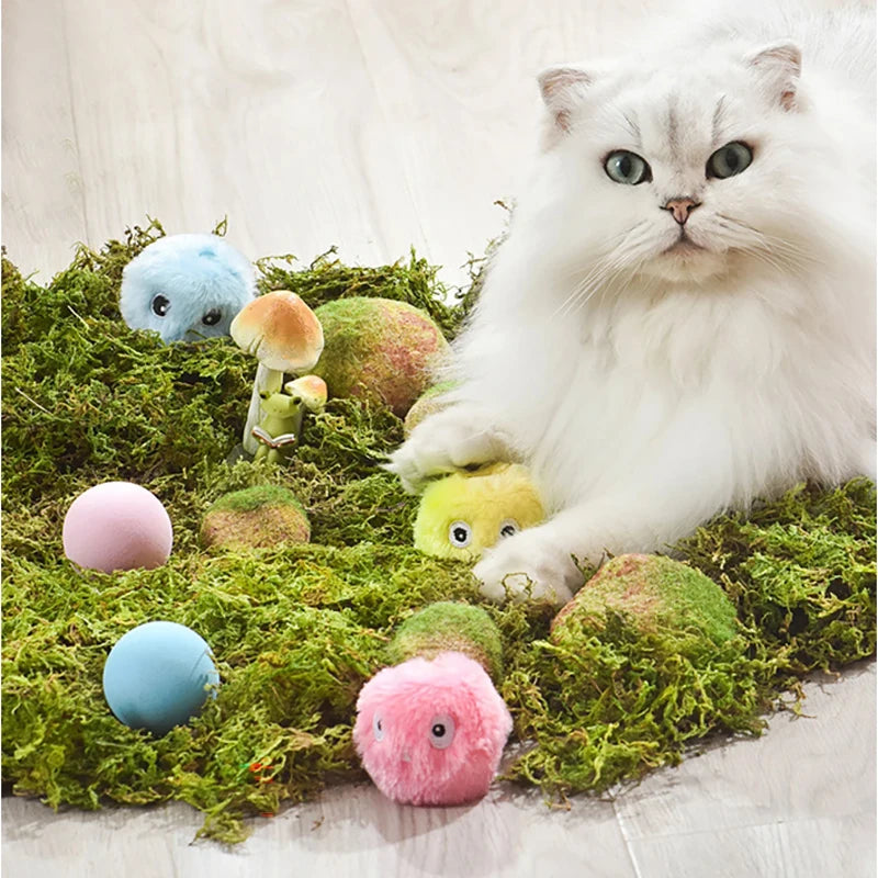 Interactive Ball Smart Cat Toys Plush Electric Catnip Training Toy