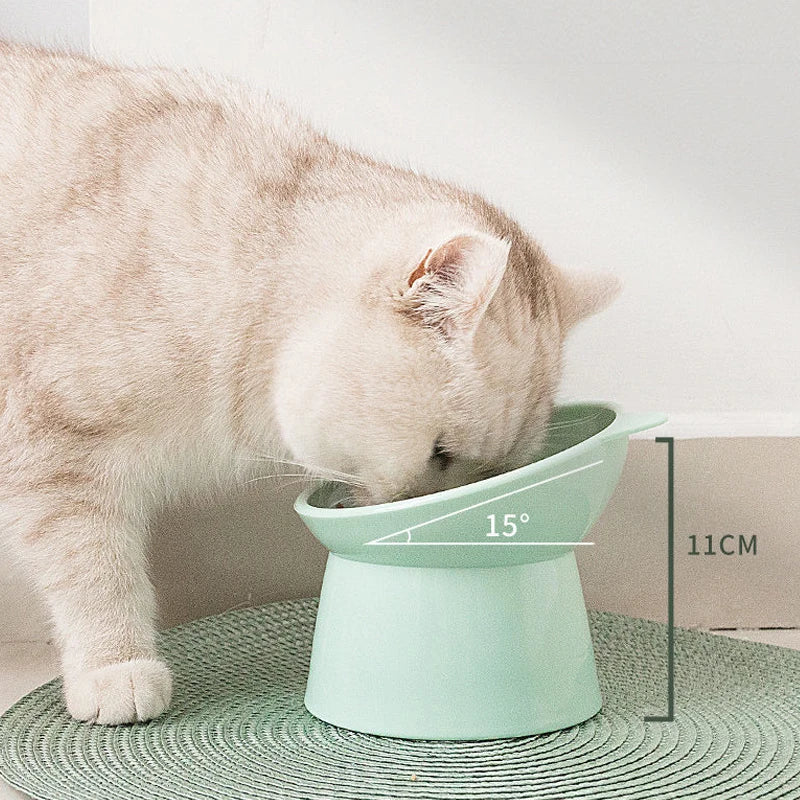 Pet Food Bowl Tilt High Bottom Neck Protector Anti choking Cat Water Bowl