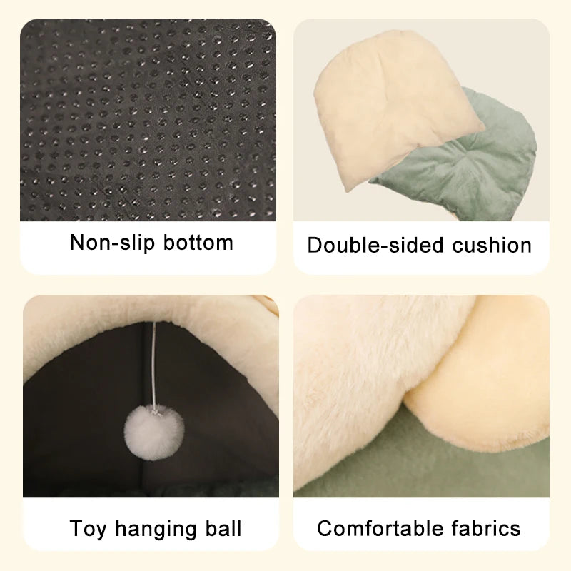 Foldable Removable Washable Sleeping Bed for Small Cats