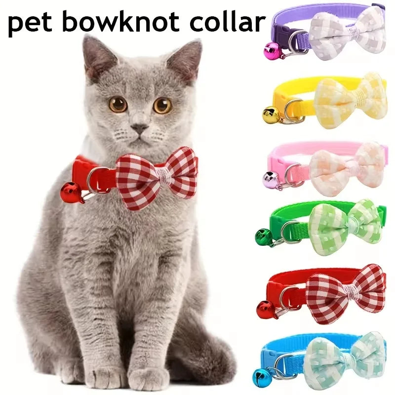 Adjustable Plaid Cat Collar Tie Knot - Perfect for Festive Dressing and Everyday Wear