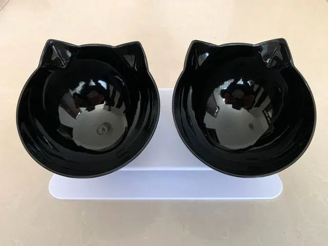 Non-Slip Double Cat Bowl With Stand For Cats