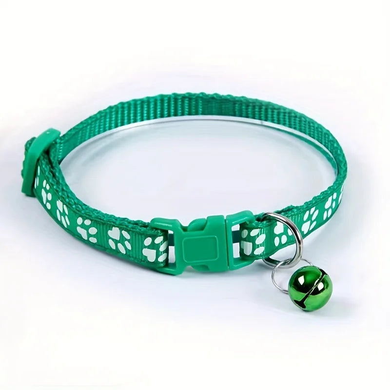 Adjustable Colorful Pattern Cute Bell Collars For Cats