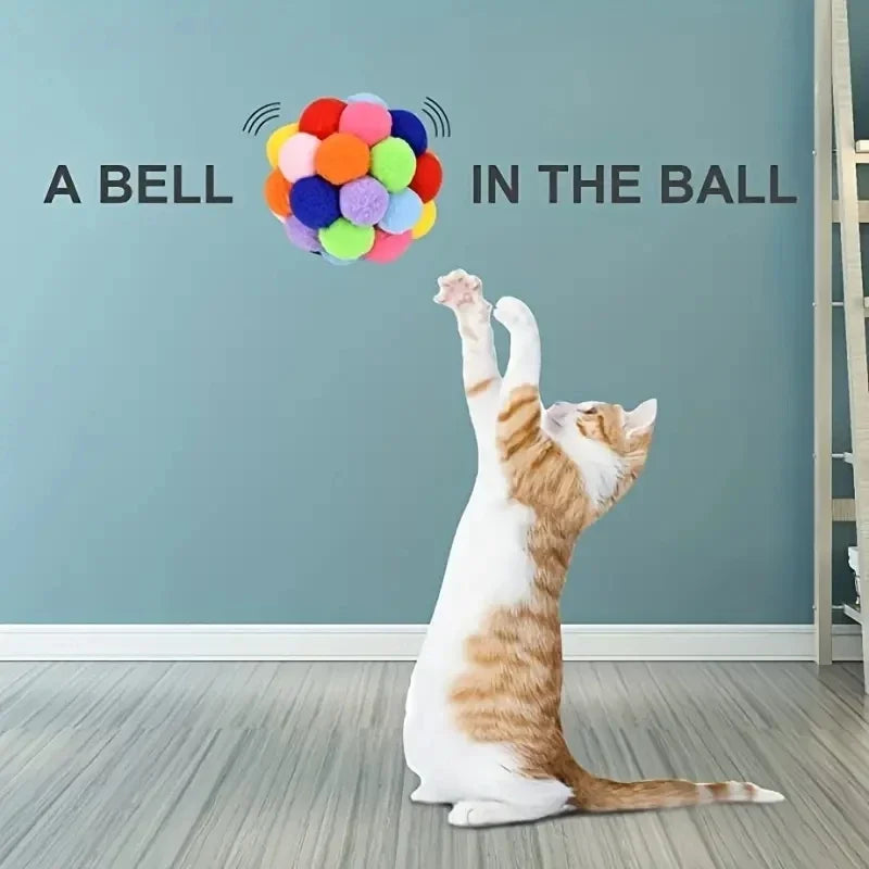 Colorful Elastic Bell Ball for Cats Toys