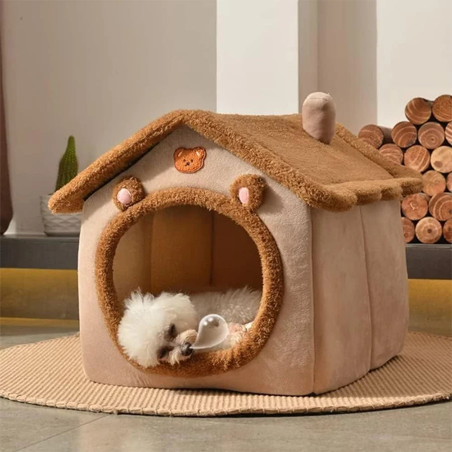 Foldable, Removable, Washable Cave Sofa Pet Bed House for cats