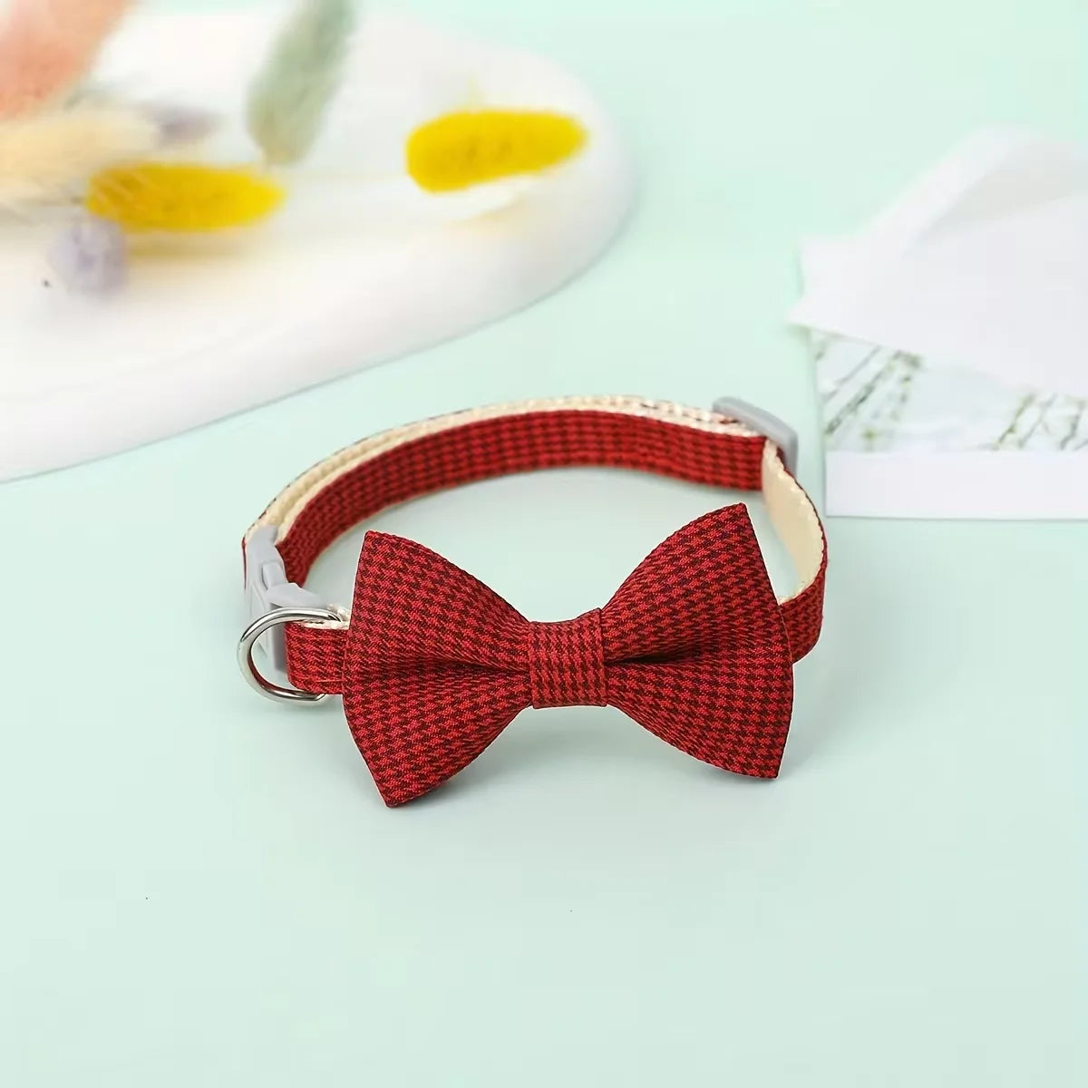 Adjustable Plaid Cat Collar Tie Knot - Perfect for Festive Dressing and Everyday Wear