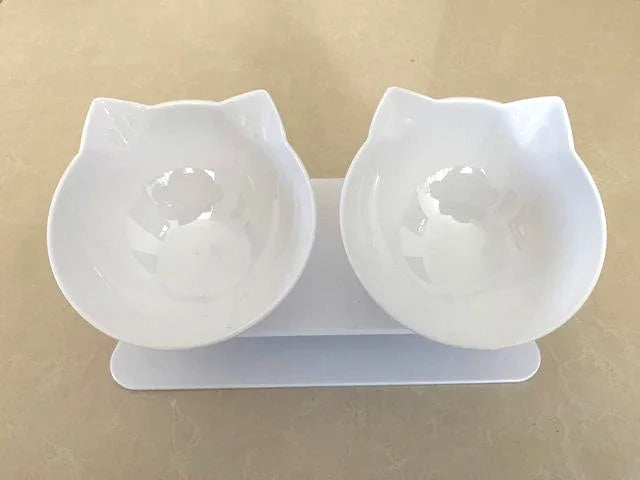 Non-Slip Double Cat Bowl With Stand For Cats