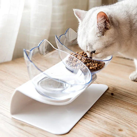 Non-Slip Double Cat Bowl With Stand For Cats