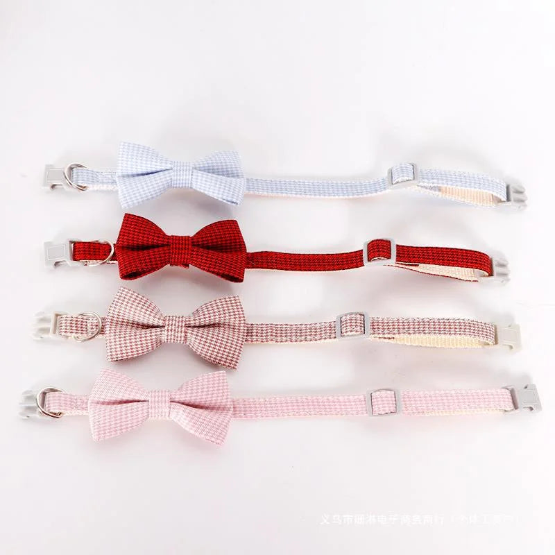 Adjustable Plaid Cat Collar Tie Knot - Perfect for Festive Dressing and Everyday Wear